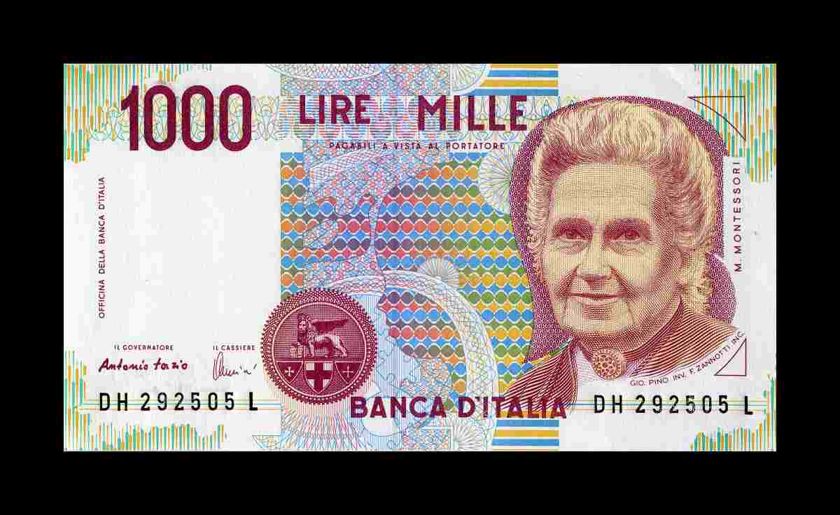 1000 lire Montessori