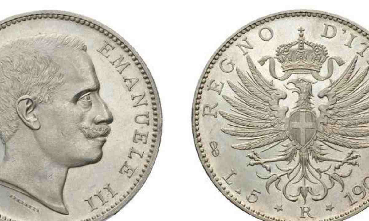 Aquila sabauda 5 lire