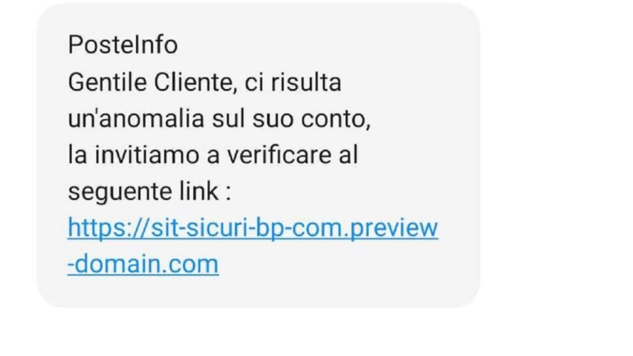Truffa Poste italiane sms
