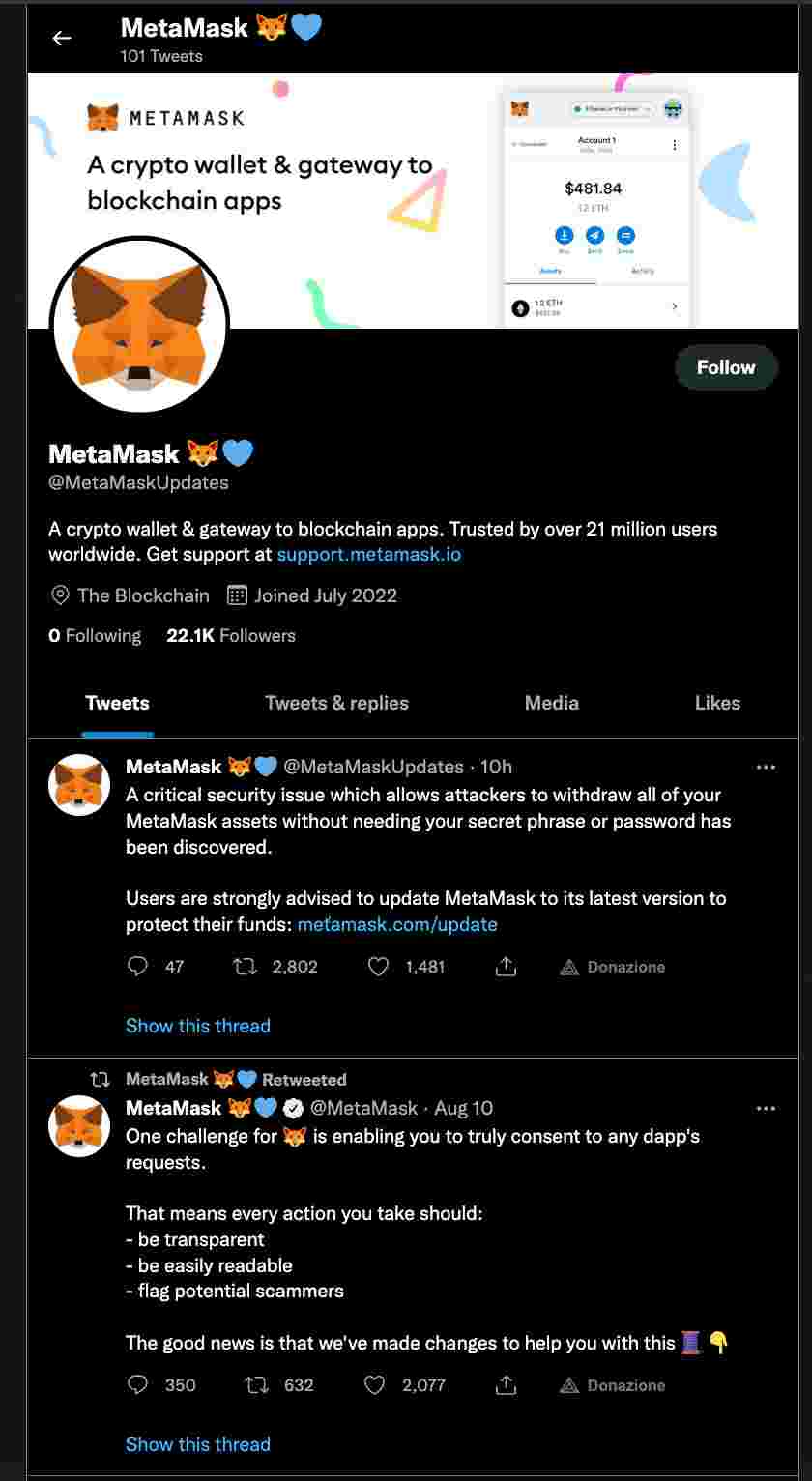 account fake metamask