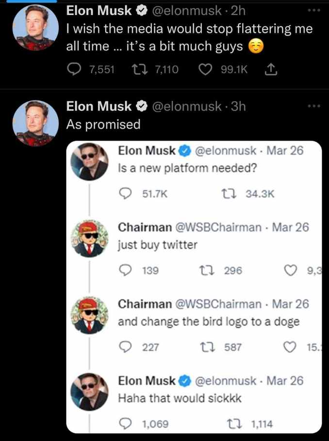 tweet elon musk wsb twitter dogecoin doge