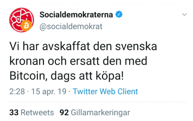 tweet governo svezia